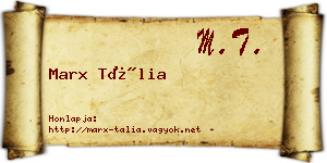 Marx Tália névjegykártya